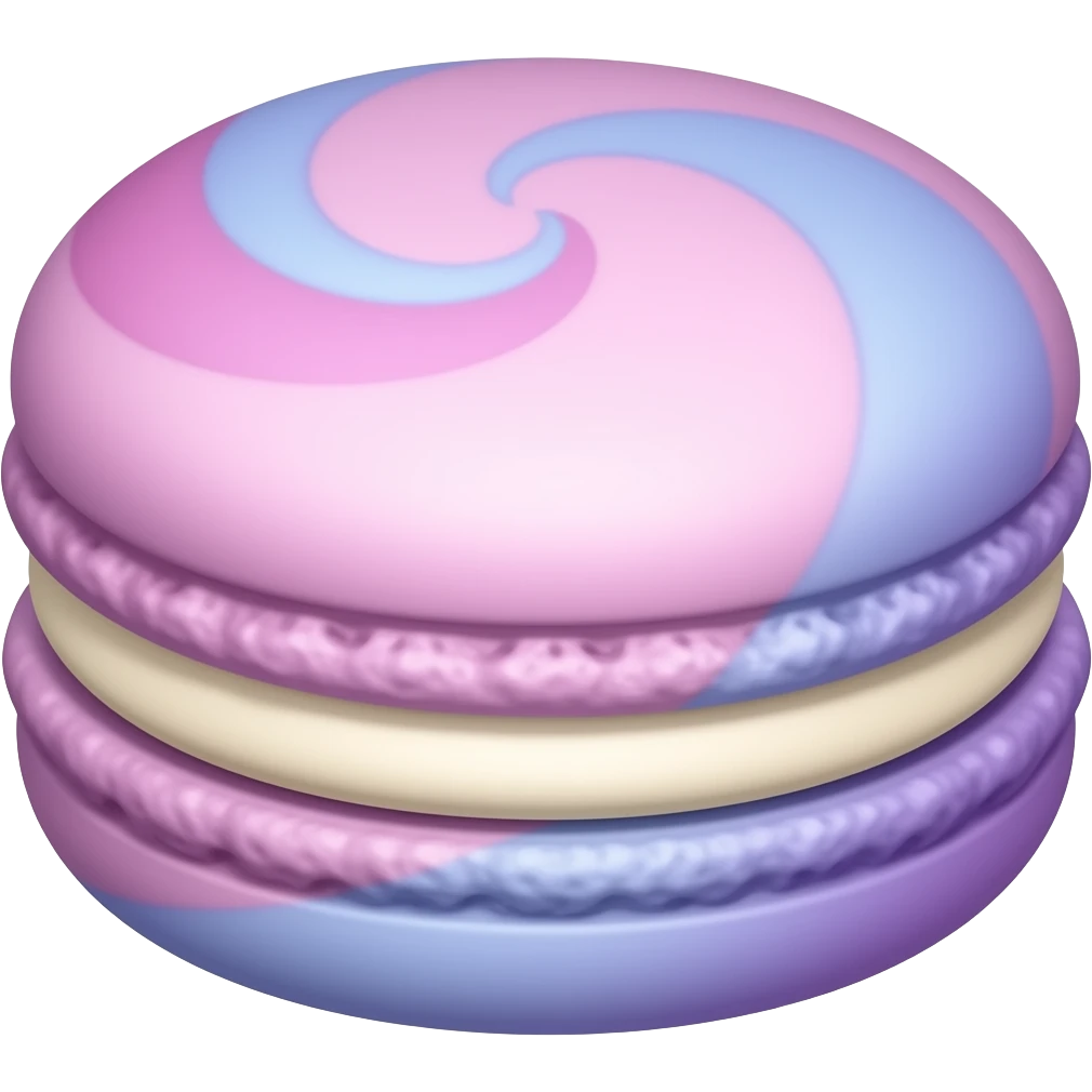 A macaroon with Barbie-inspired pastel barbie colour emoji