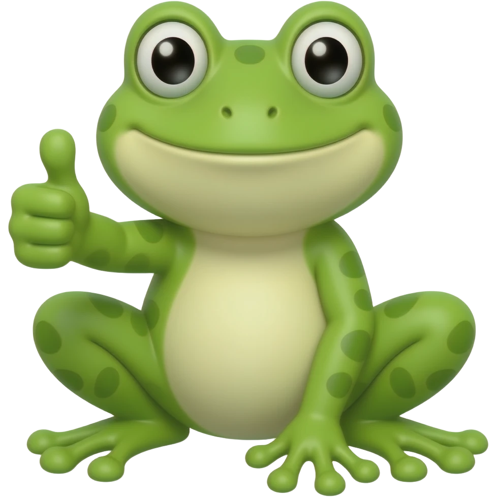 Frog witfh thumbs up in one hand emoji