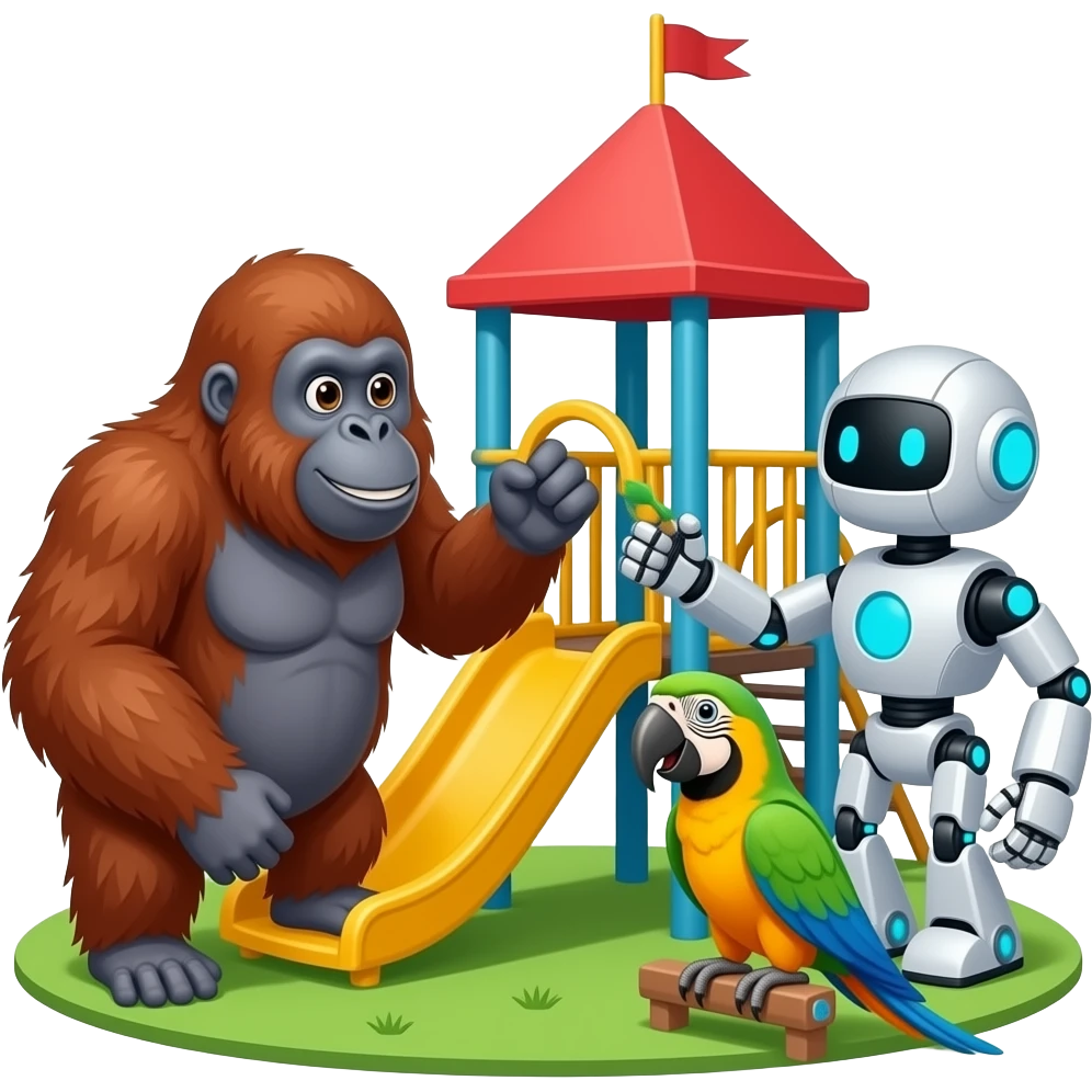 🦧🤖🦜 woohoo playground emoji