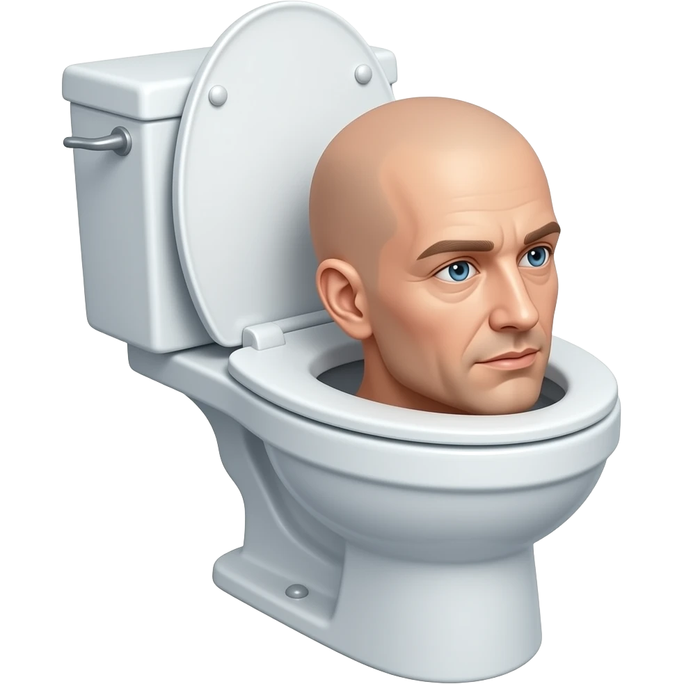make a toilet with a head inside emoji