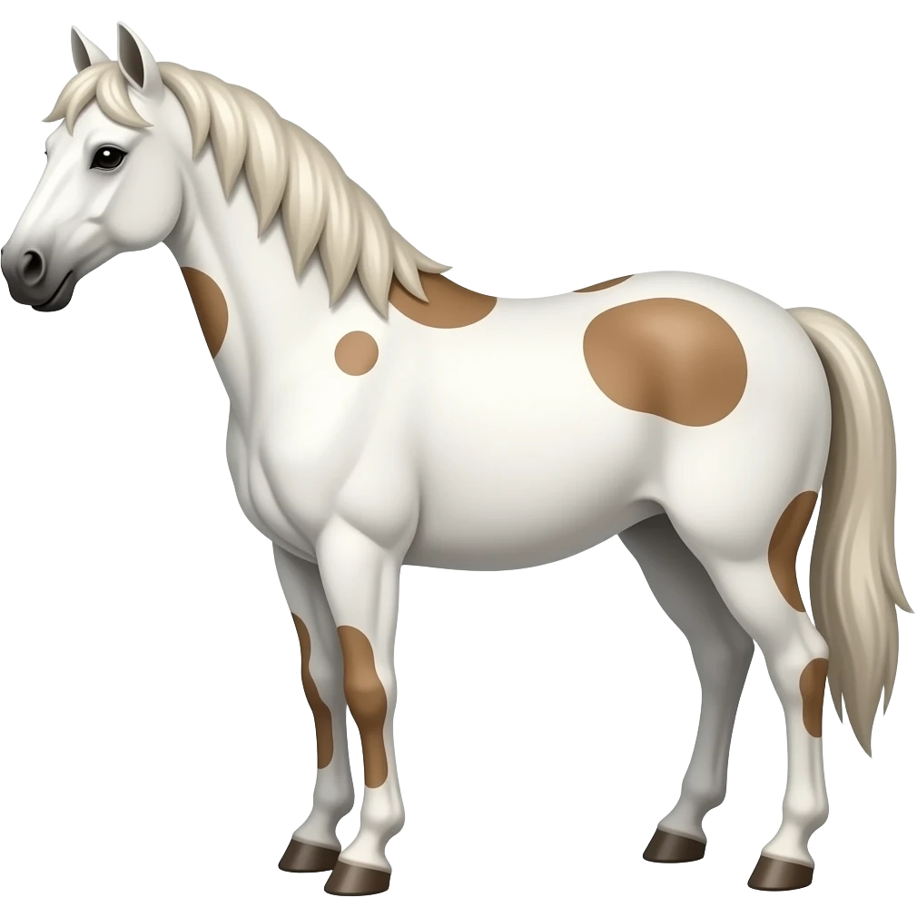 Caballo blanco con manchas marrones emoji