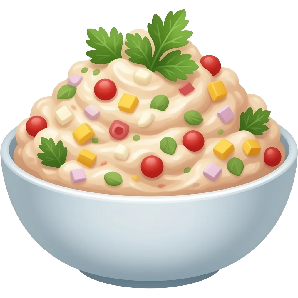 Creamy tuna salad in a bowl emoji