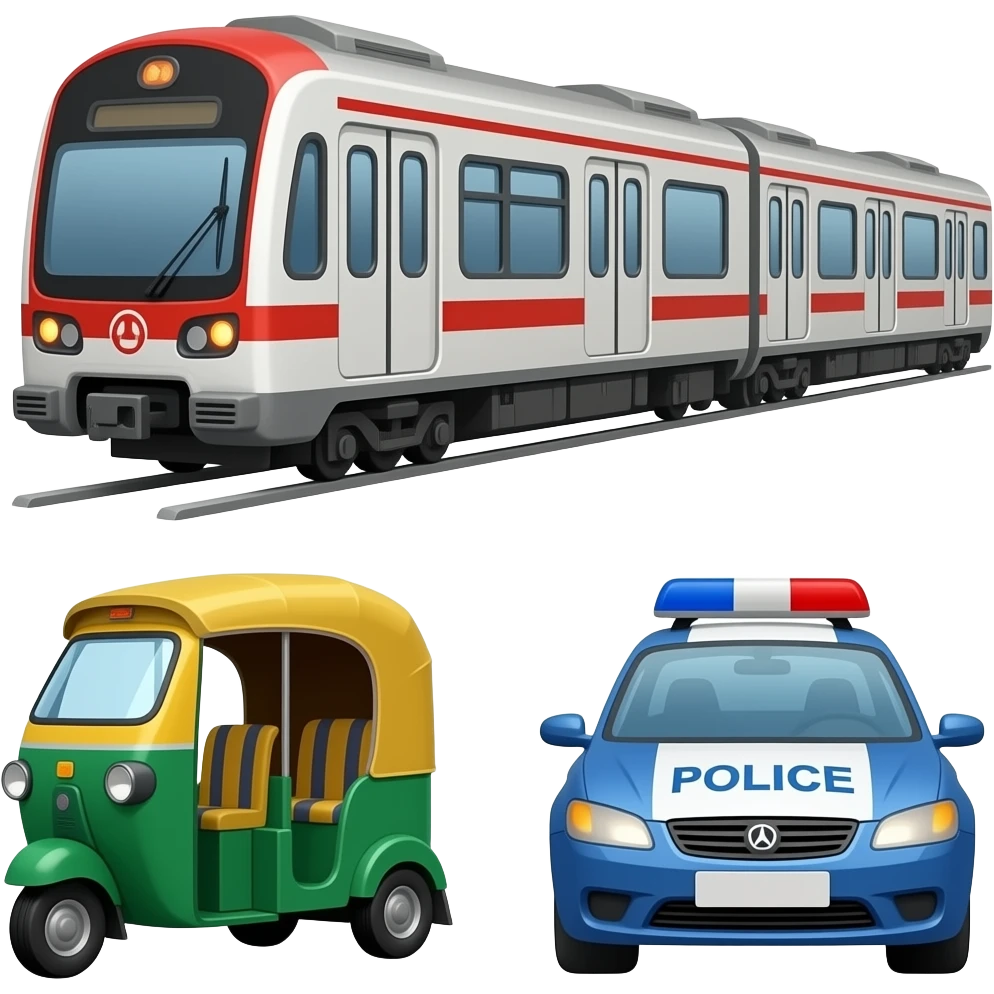 🚇 mixed with 🛺 mixed with 🚔 emoji