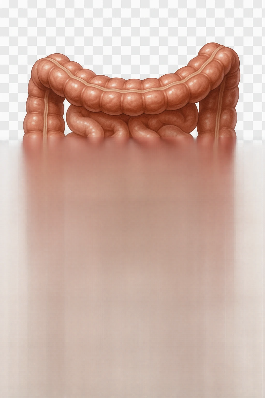 Realistic medical image of microscopic parasites leaving the intestines after taking natural kinesiological drops, symbolizing detox and cleansing. emoji