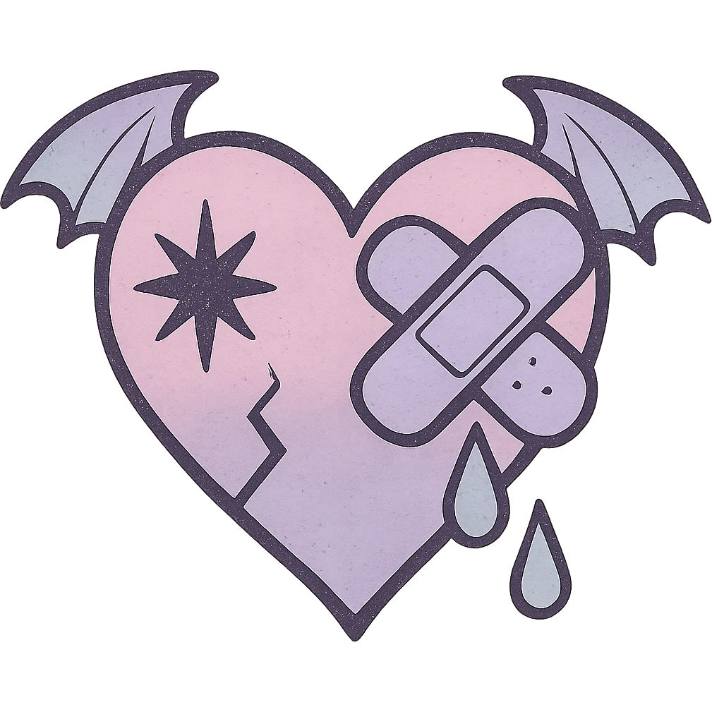 emo heart, pastel colors emoji