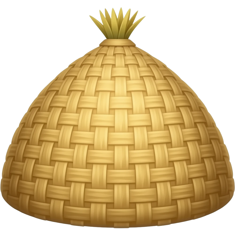 Asian pointy rice farmer hat not on a person just the item emoji