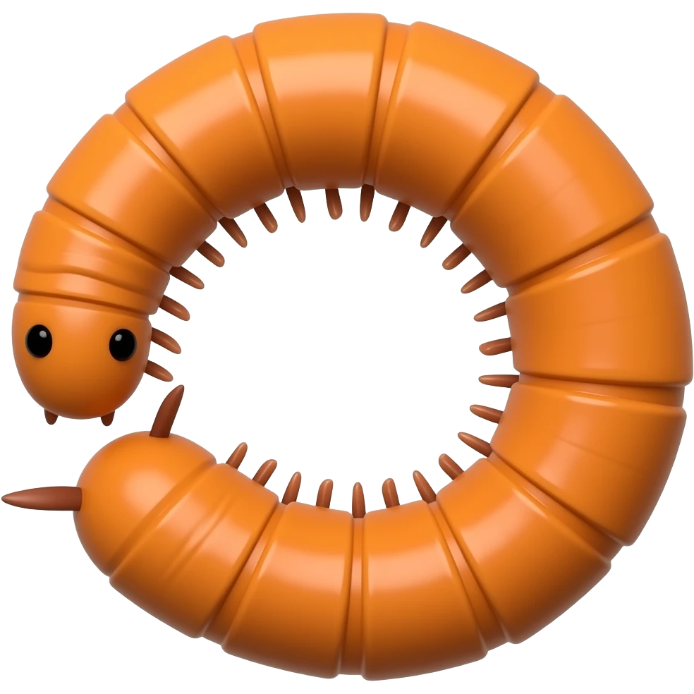 주황색 기다란 지네 emoji