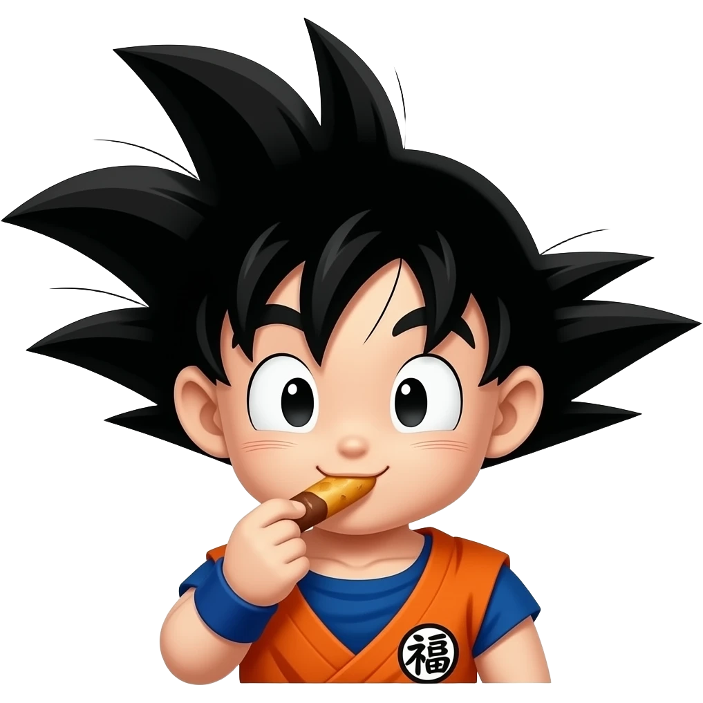 Cute Goku eating emoji