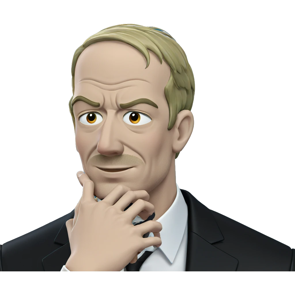 thoughtful man in formal attire emoji