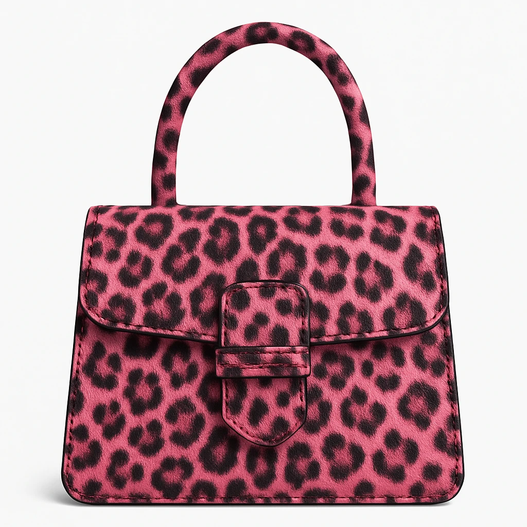 Pink leopard bag, remove background emoji