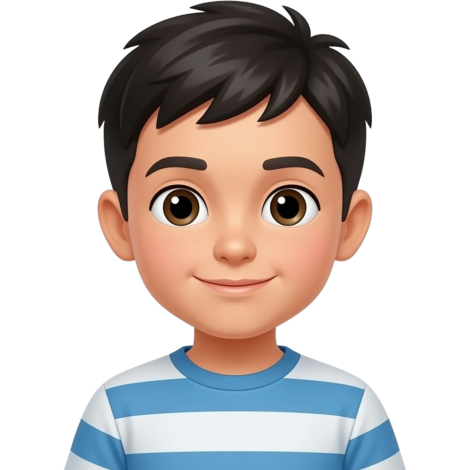 Niño pequeño pelo negro corto emoji