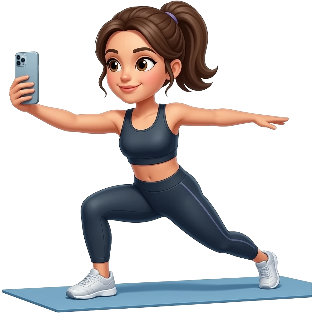 instagram fitness content creator: filming with a smartphone emoji