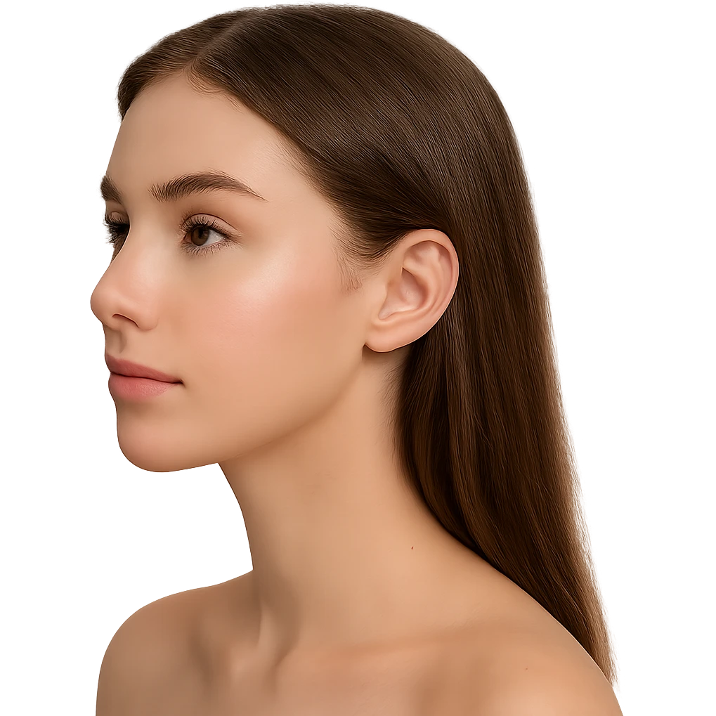pretty girl profile, no background emoji