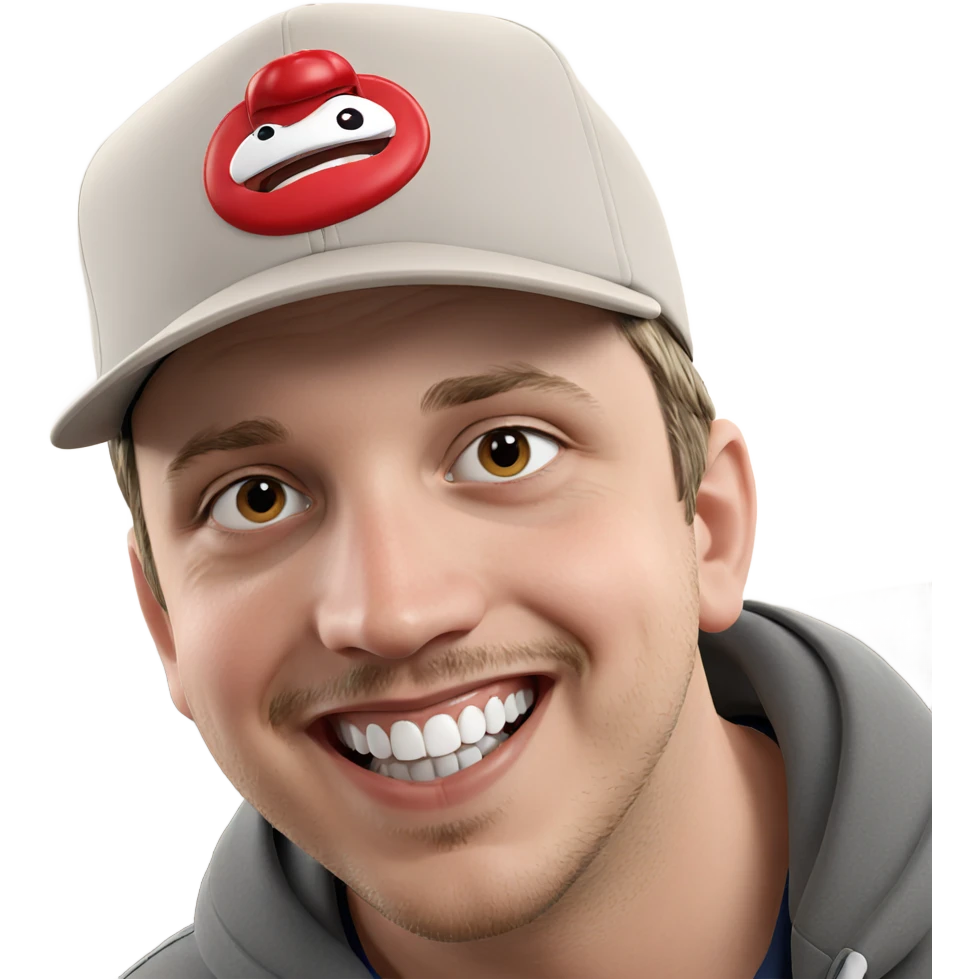 smiling boy in baseball cap emoji