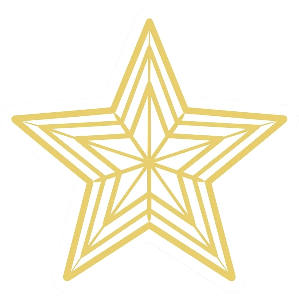 minimal line-art yellow star sticker, elegant thin stroke, pastel tones, clean vector design, no background, modern aesthetic, 8k emoji