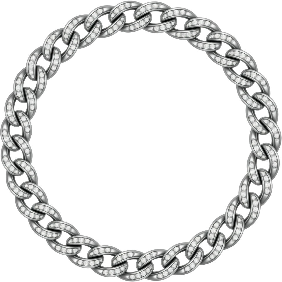 iced out cuban link diamond white gold chain emoji