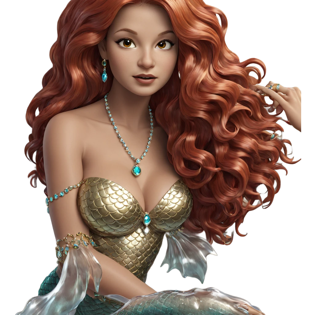realistic mermaid with jewelry emoji