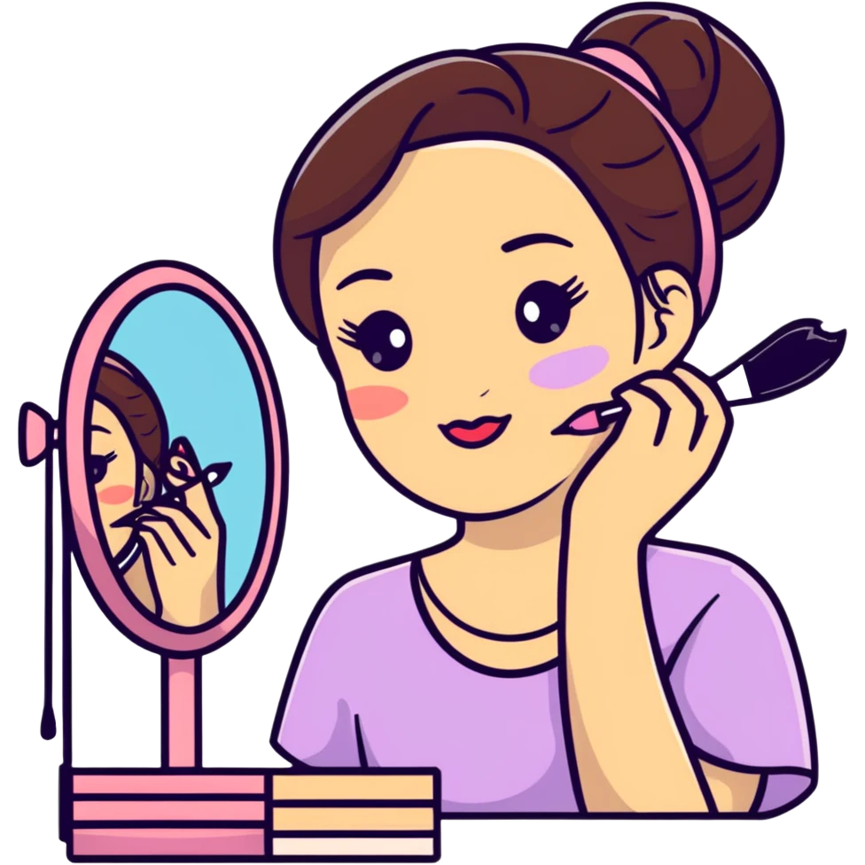 chica maquillándose emoji