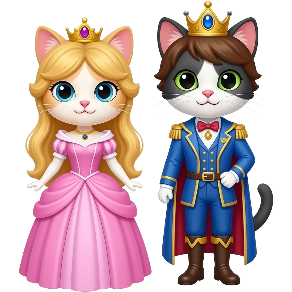Princess cat with a prince cat emoji