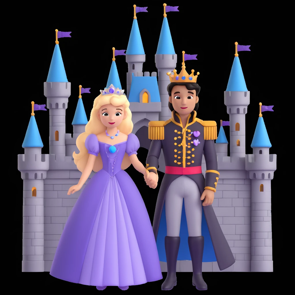 prince and princess disny dress close up photo in castle emoji