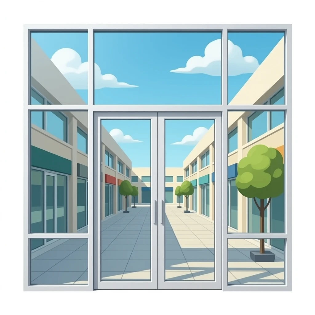 shopping mall glass door emoji