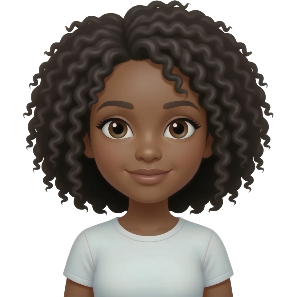 Black girl with bbl emoji