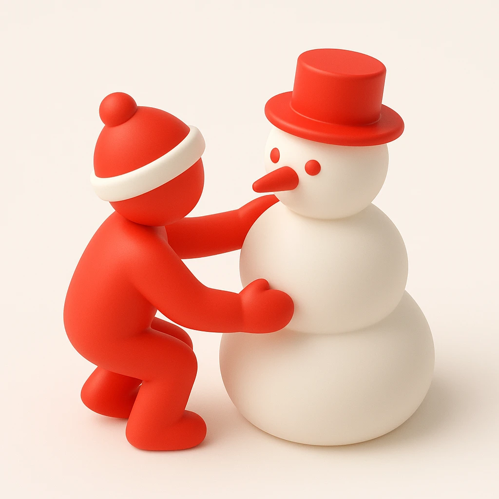 people making a snowman emoji