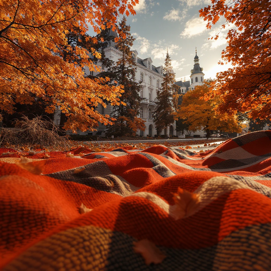 cozy autumn plaid pattern, flannel fabric texture, brown orange red, rustic fall background, soft textile look emoji