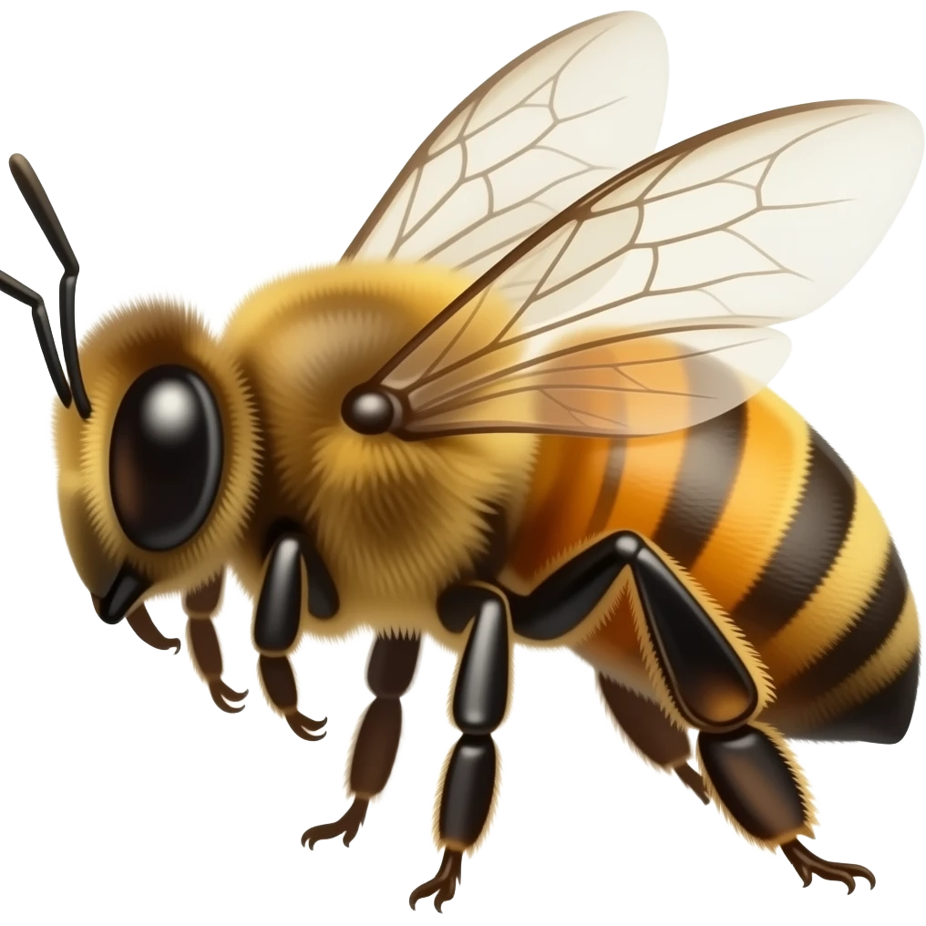 bee with one foot emoji