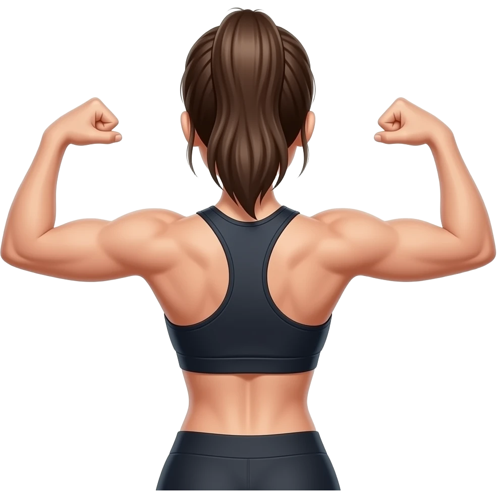 the girl's athletic back and hands emoji