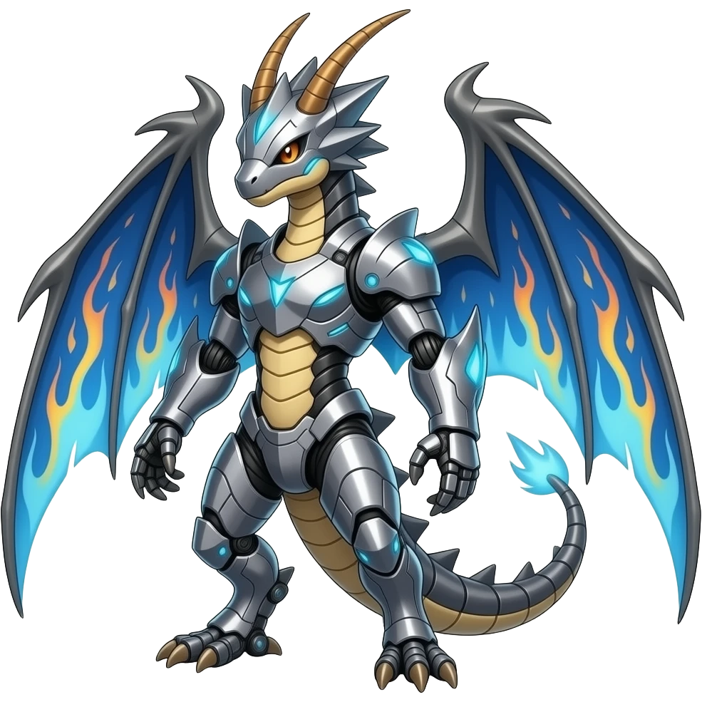 Gabite-ExVeemon-Latias-Flamedramon-fusion-Fakémon-hybrid-creature, Full body emoji