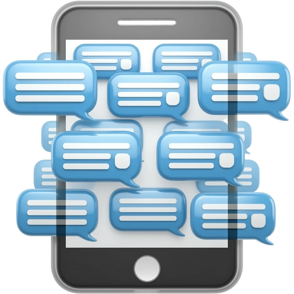 Celular con muchos mensajes emoji