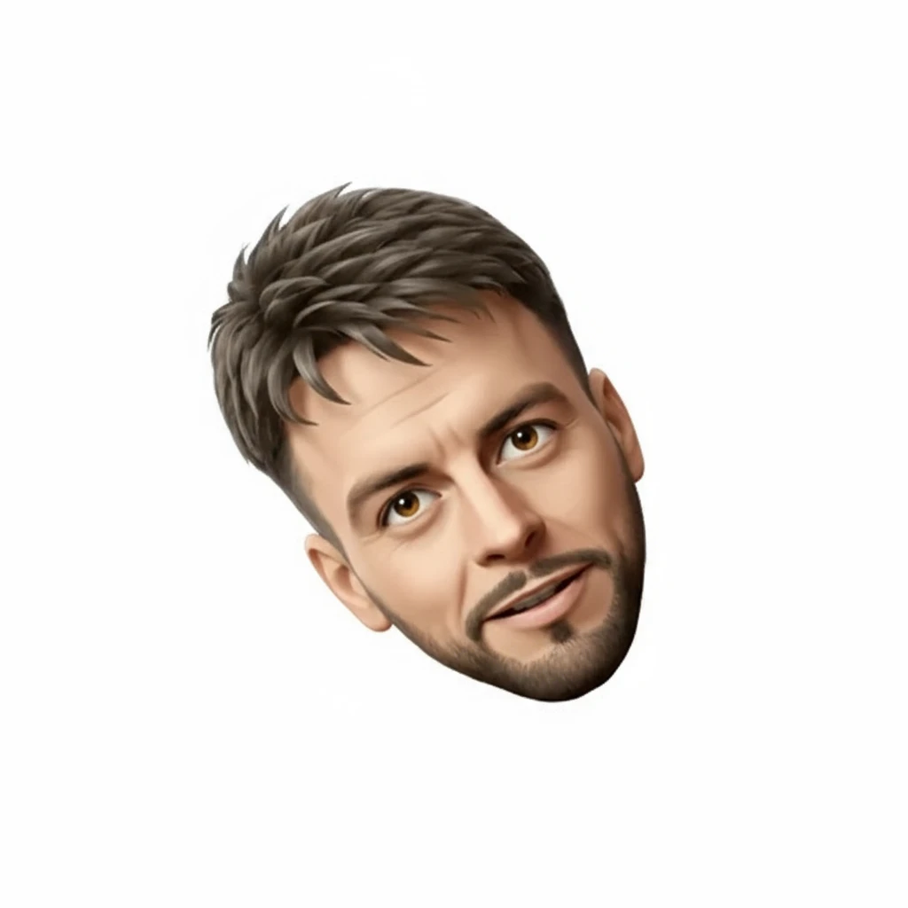 нарисуй этого человека, чтобы он смотрел на 45 градусов вниз, без фона emoji