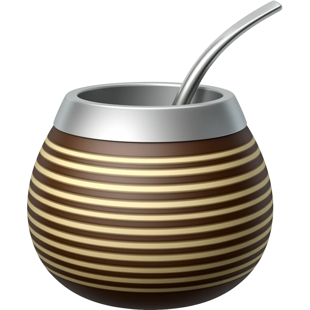 mate argentino vaso color negro sin rayas con bombilla emoji