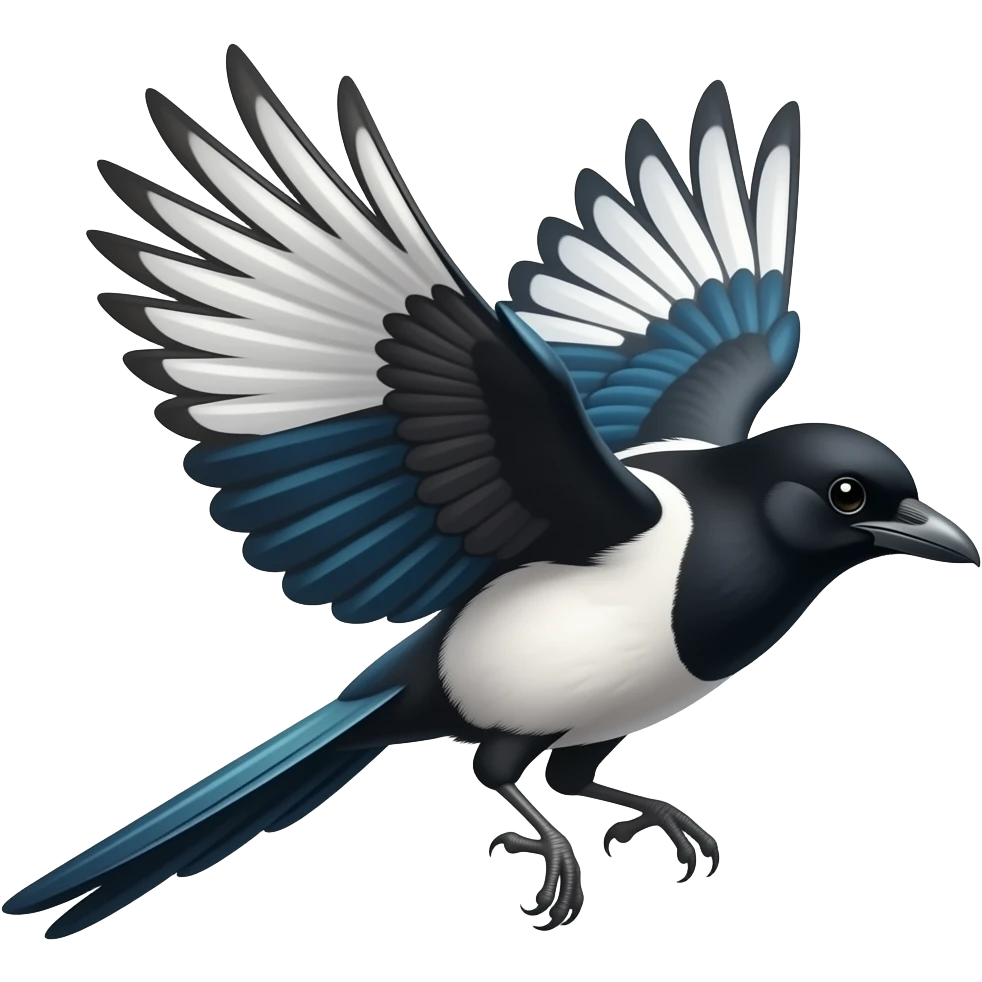 Magpie flying emoji emoji