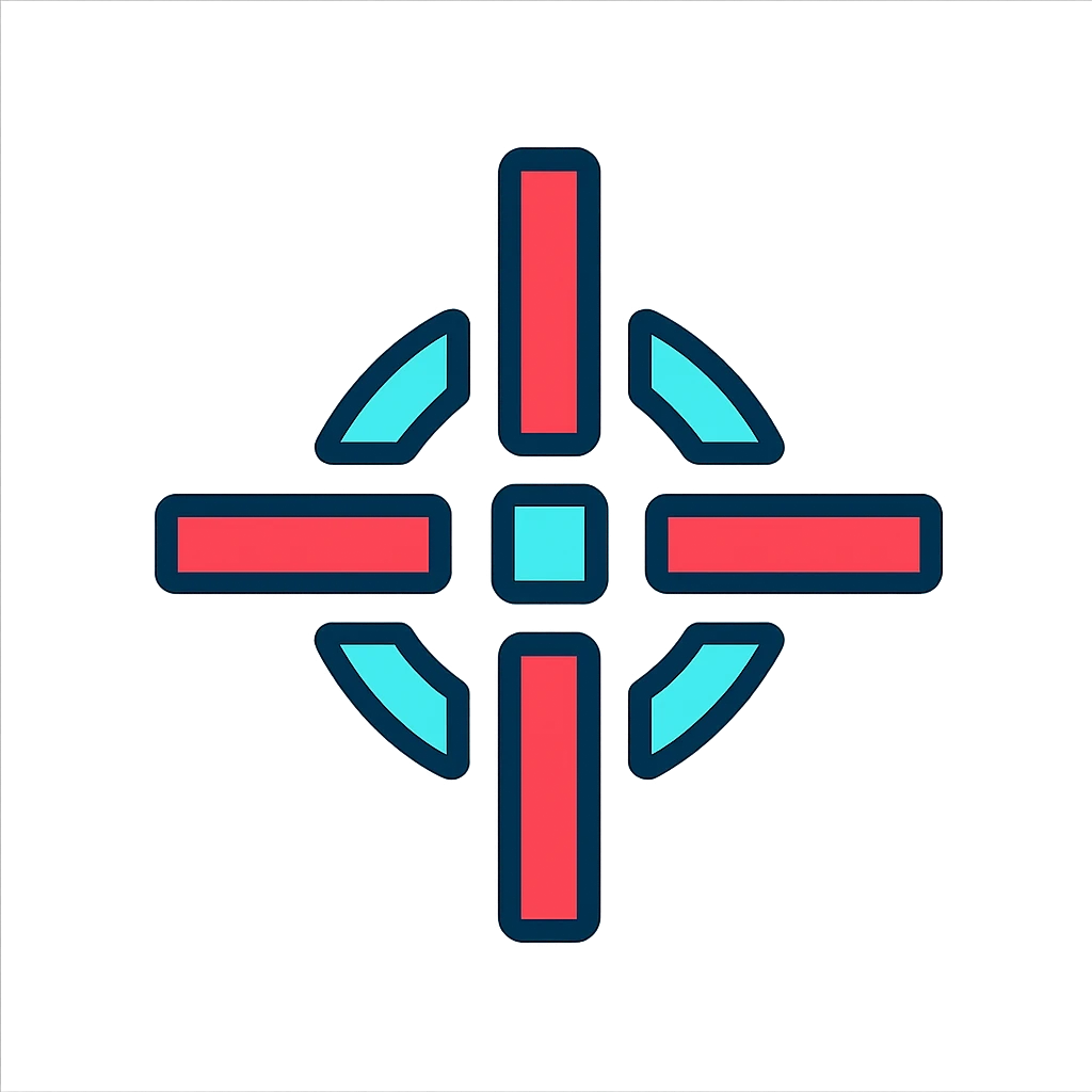 Valorant crosshair icon, color outlined style, with a slight 3D effect emoji