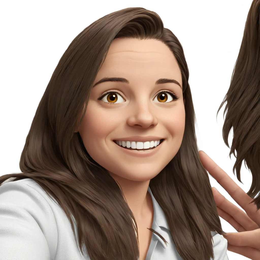 smiling girl with brown hair emoji