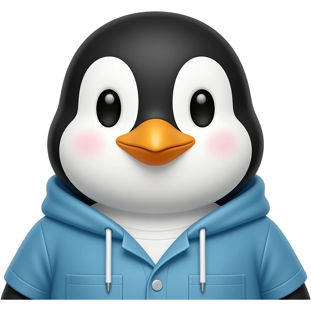 Emoji  de  pinguino con  ropa emoji
