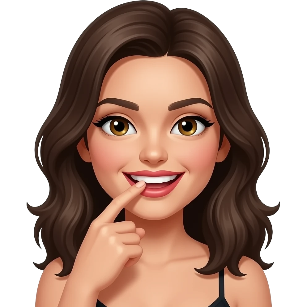 Bite lips Who smile site a finger between thé Teeth like sexy emoji