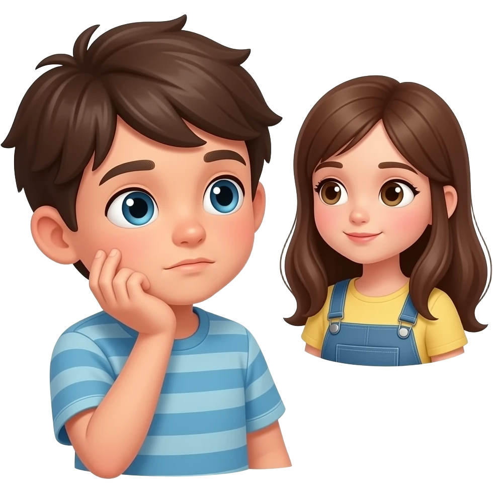 boy thinking of a girl emoji