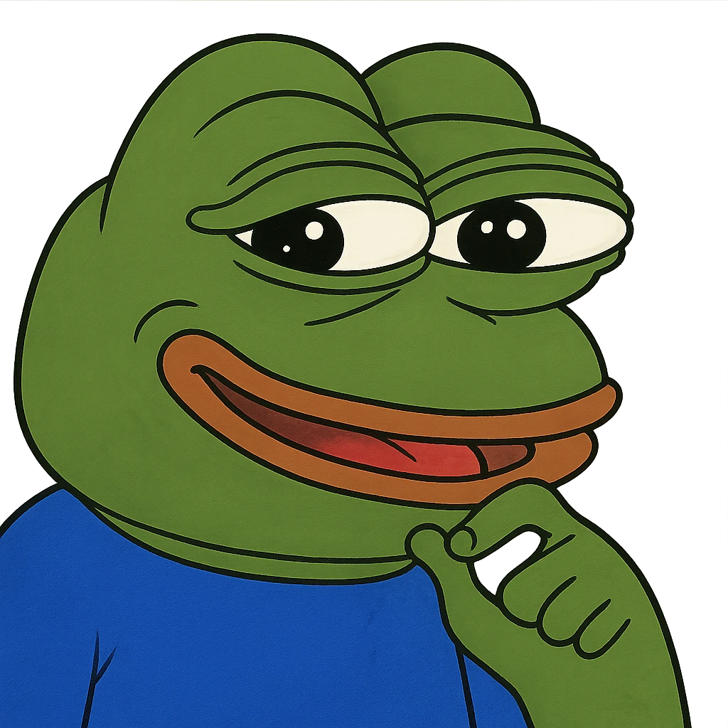 pepe the frog with a playful expression emoji