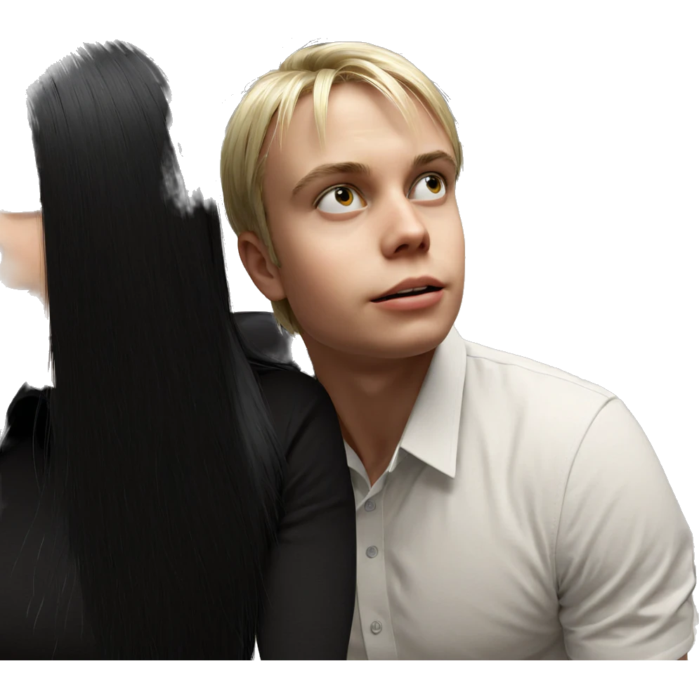 blonde and black hair portrait emoji