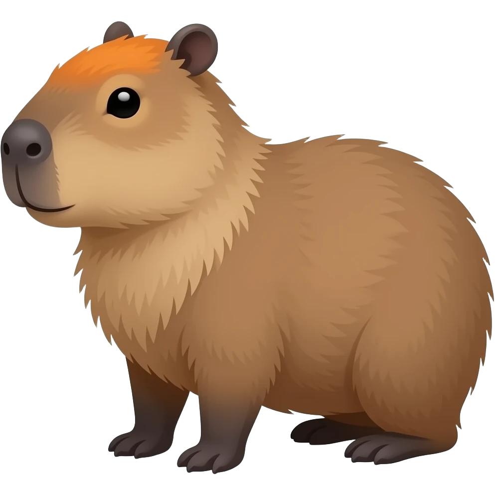 Emoji de capibara con una naranja en la cabeza emoji