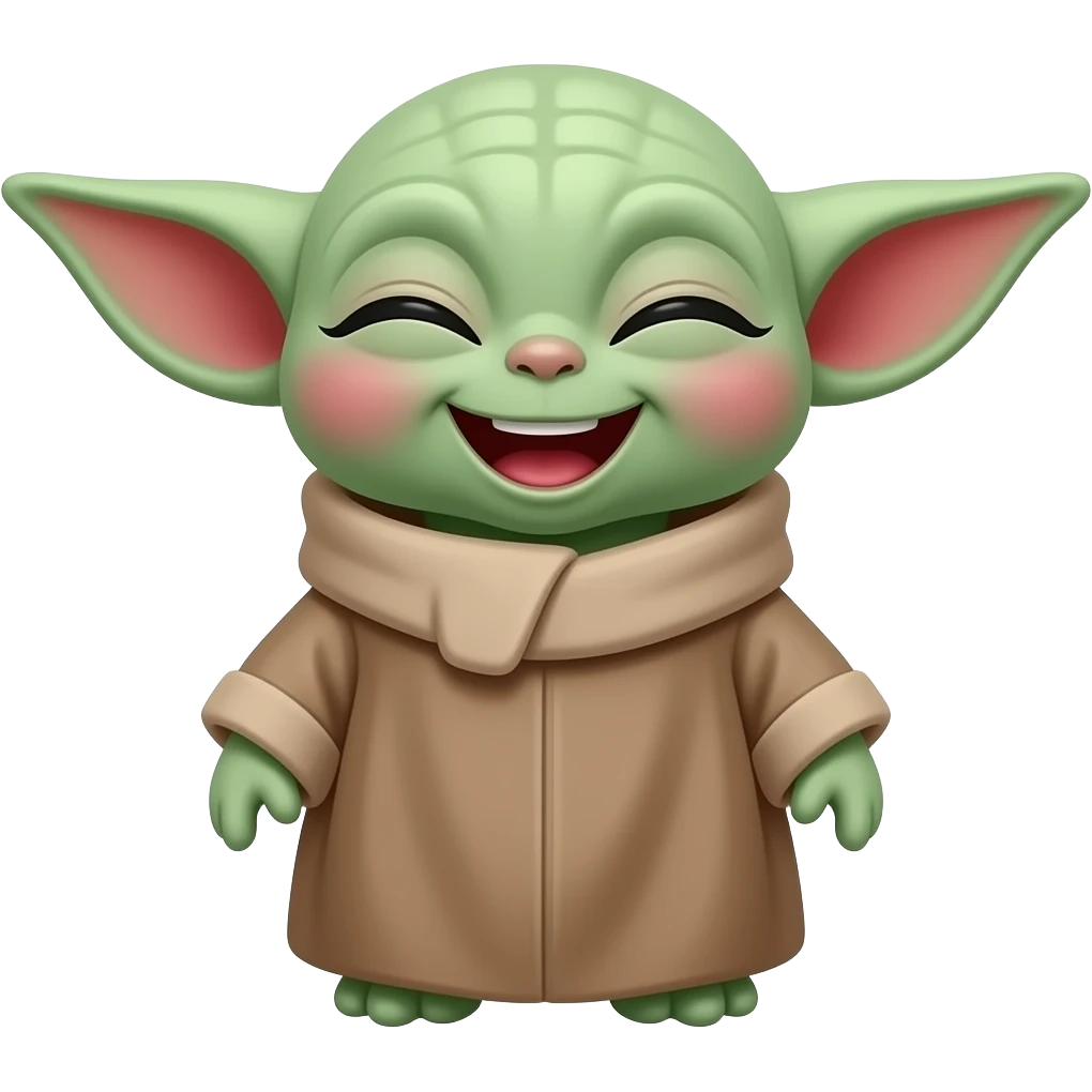 baby yoda laughing with eyes closed emoji