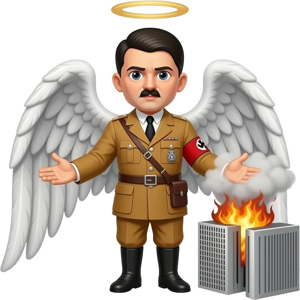 Hitler as an avenging angel causing 9/11 emoji