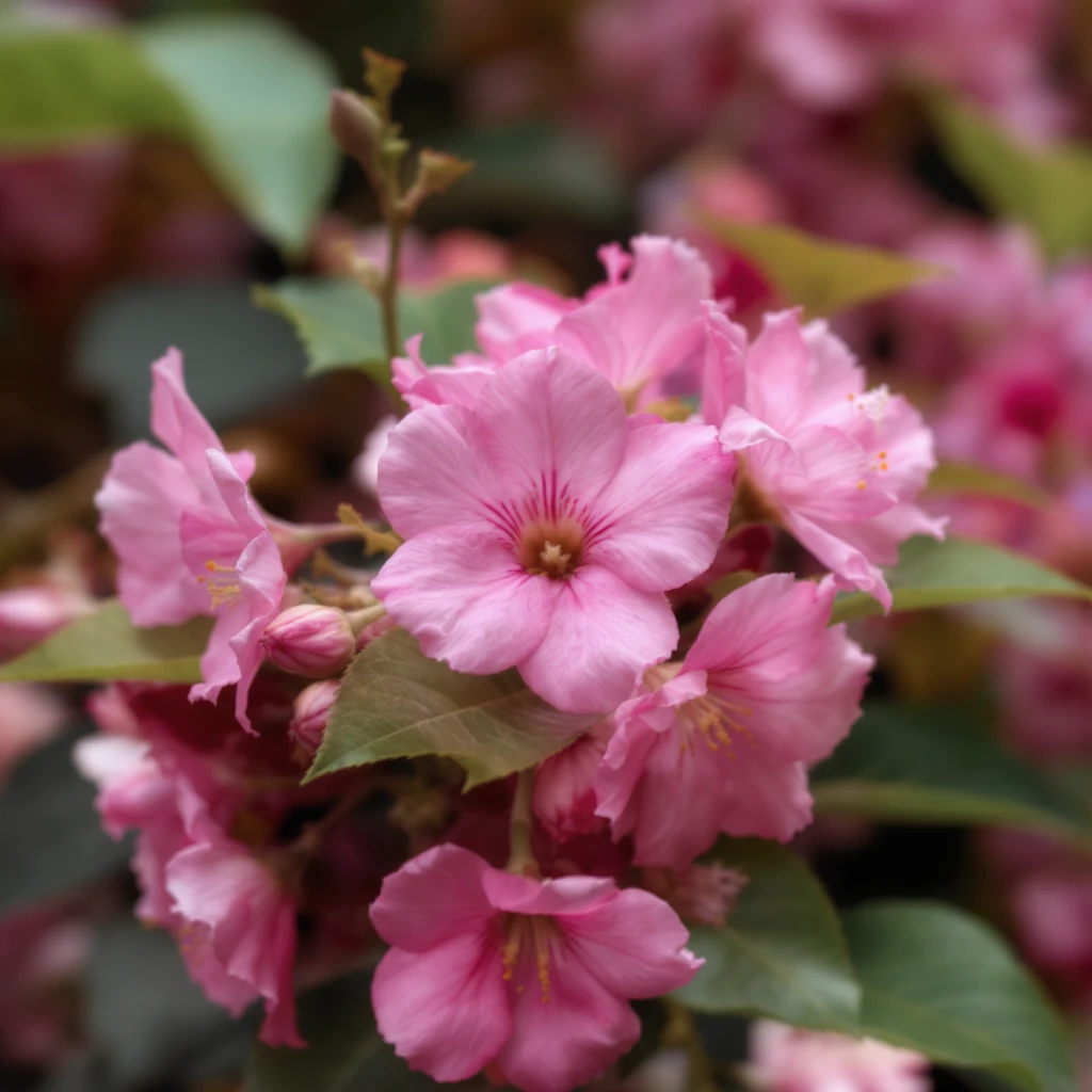 pink flowers, realistic style emoji