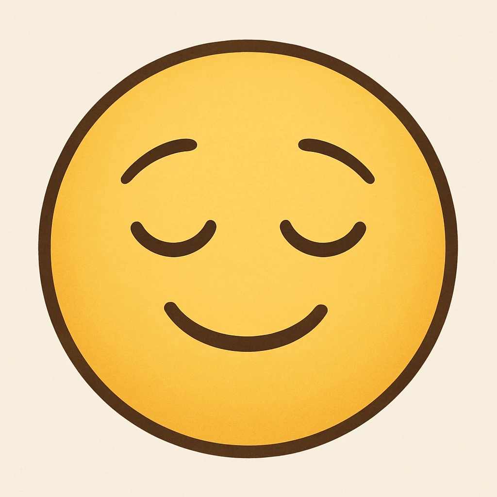yellow emoji with a relieved face emoji
