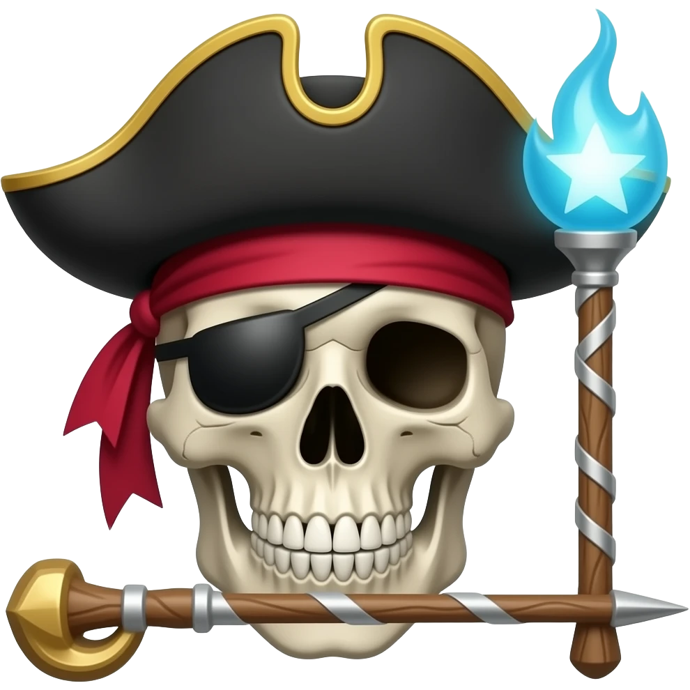 Skull pirate magicstick emoji