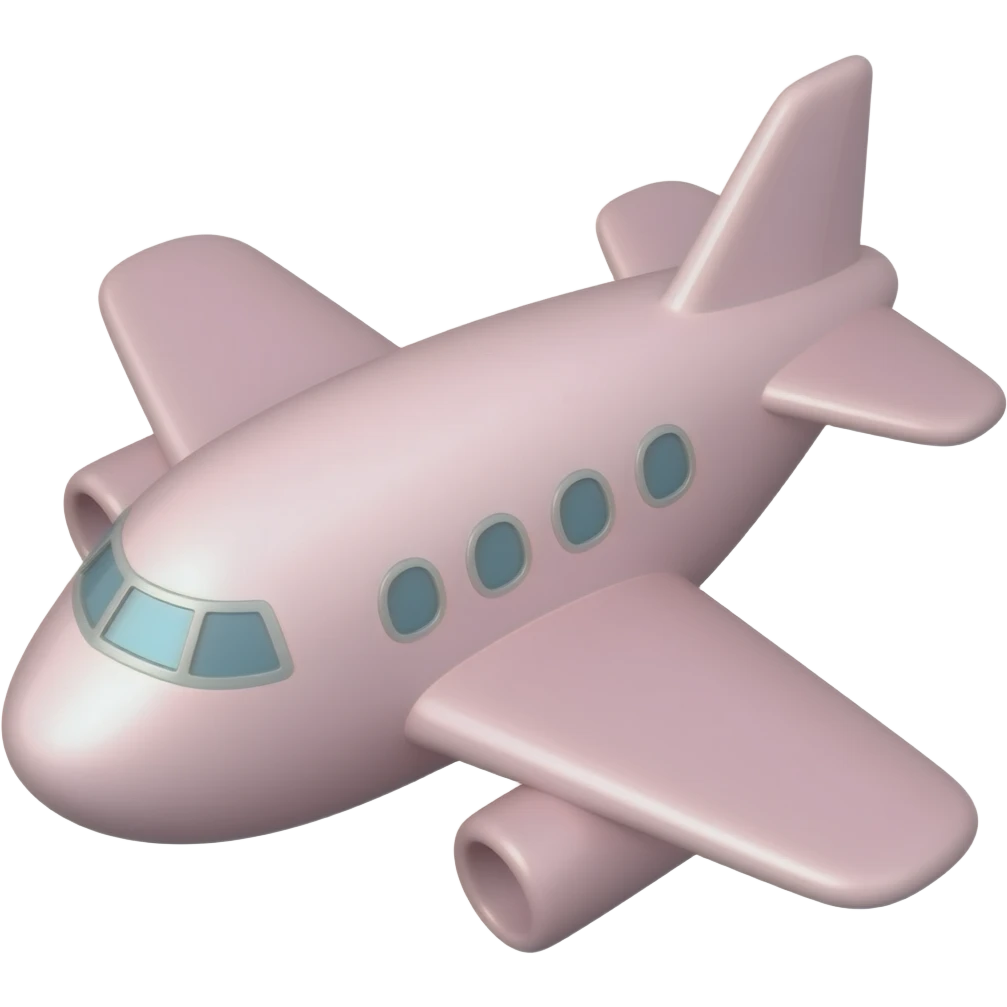 Pink airplane emoji
