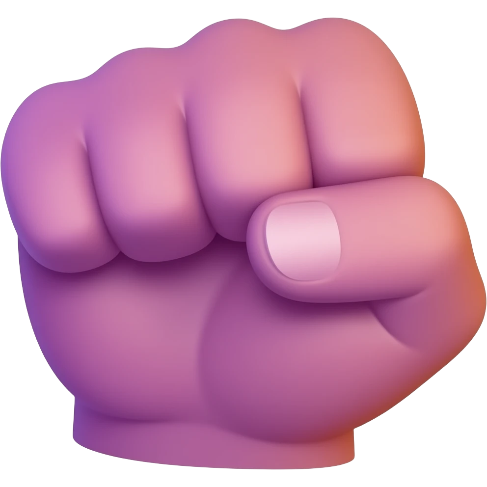 Emoji of a fighting fist in purlpe and orange for a group chat emoji